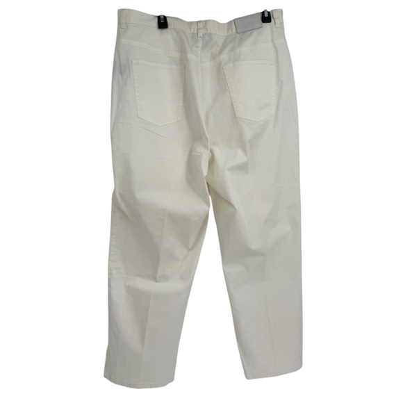Lauren Jeans Co Ralph Lauren White Pants Womens Size 18W Tapered Leg W/ Zip Hems - Picture 2 of 9